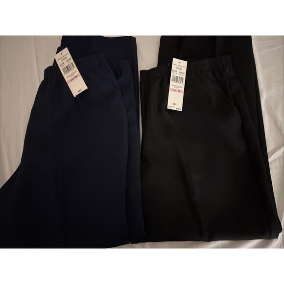 NWT Alfred Dunner Classics: 2 Pairs, Black & Blue #09108, Size 10 Short , L 27” - Picture 1 of 9